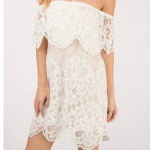 NWT Tobi White Lace Off the Shoulder Dress